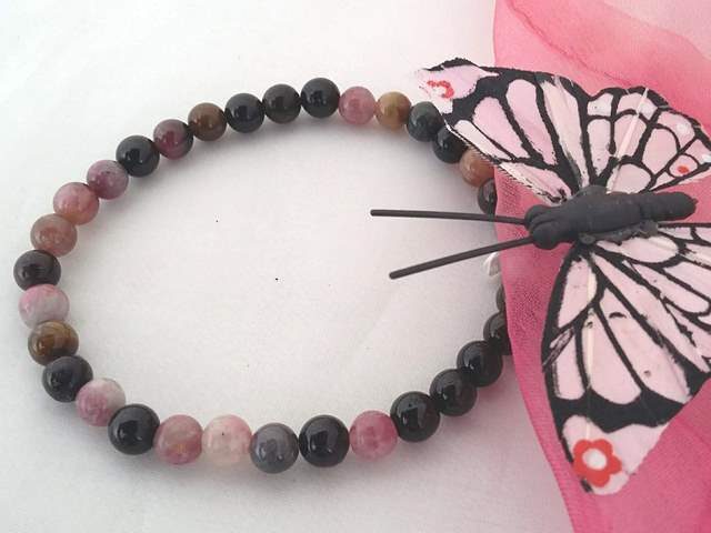 Armband Turmalin farbig (Lebensfreude/Liebe), 6 mm – Bild 2