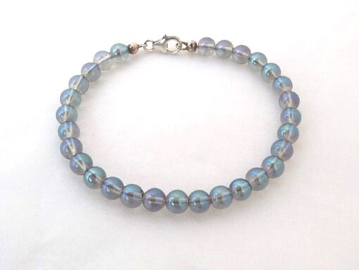 Engelskette® Aqua Aura 19 cm, 8 mm Kugeln, Silber 925, rhodiniert, Handarbeit - Image 2