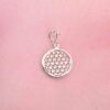 Anhänger Charm Lebensblume/Blume des Lebens mit Federring Silber 925, 1.4 cm