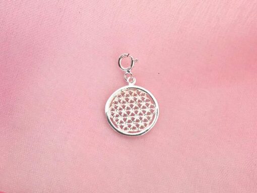 Anhänger Charm Lebensblume/Blume des Lebens mit Federring Silber 925, 1.4 cm