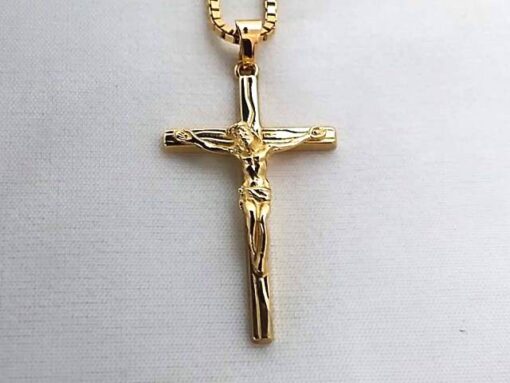 Anhänger Goldkreuz mit Jesus Christus, Gold 750 (18 Karat) - Image 4