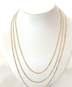 Goldkette, Gold 750 (18 Karat), Venezianer 4-kant, diamantiert, mit Karabinerverschluss, 40-60 cm