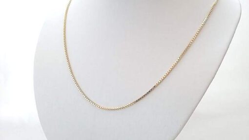 Goldkette, Gold 750 (18 Karat), Venezianer 4-kant, diamantiert, mit Karabinerverschluss, 40-60 cm - Image 2