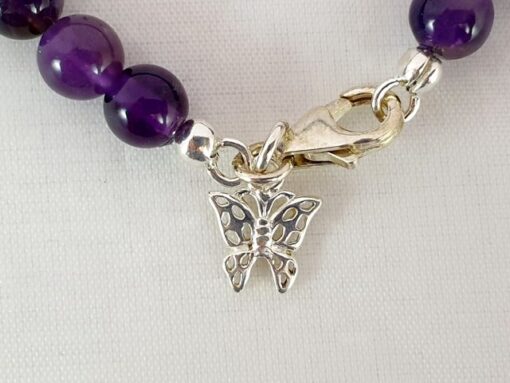 Engelskette® Butterfly Armband Kind/Erwachsene mit Amethyst, 16.5 cm (3 cm Verlängerungscollier möglich), Handarbeit - Image 2