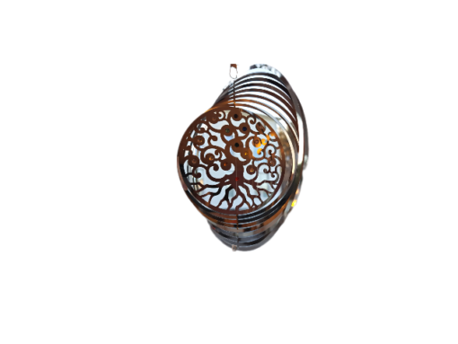 Lebensbaum in Spirale Fensterhänger / Fensterschmuck aus Edelstahl mit farbigen Glitzersteinchen, ca. 15 cm Durchmesser