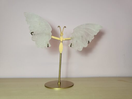 Schmetterling Rosenquarz auf Ständer (Liebe, Vertrauen, Selbstliebe, Schutz) - Image 3
