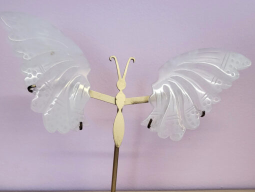 Schmetterling Rosenquarz auf Ständer (Liebe, Vertrauen, Selbstliebe, Schutz) - Image 2