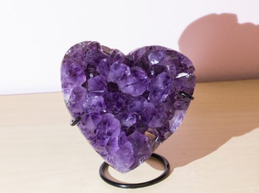 Amethyst Drusen Stück Herz auf Ständer (Brasilien) ca. 11 cm x 11 cm x 5 cm