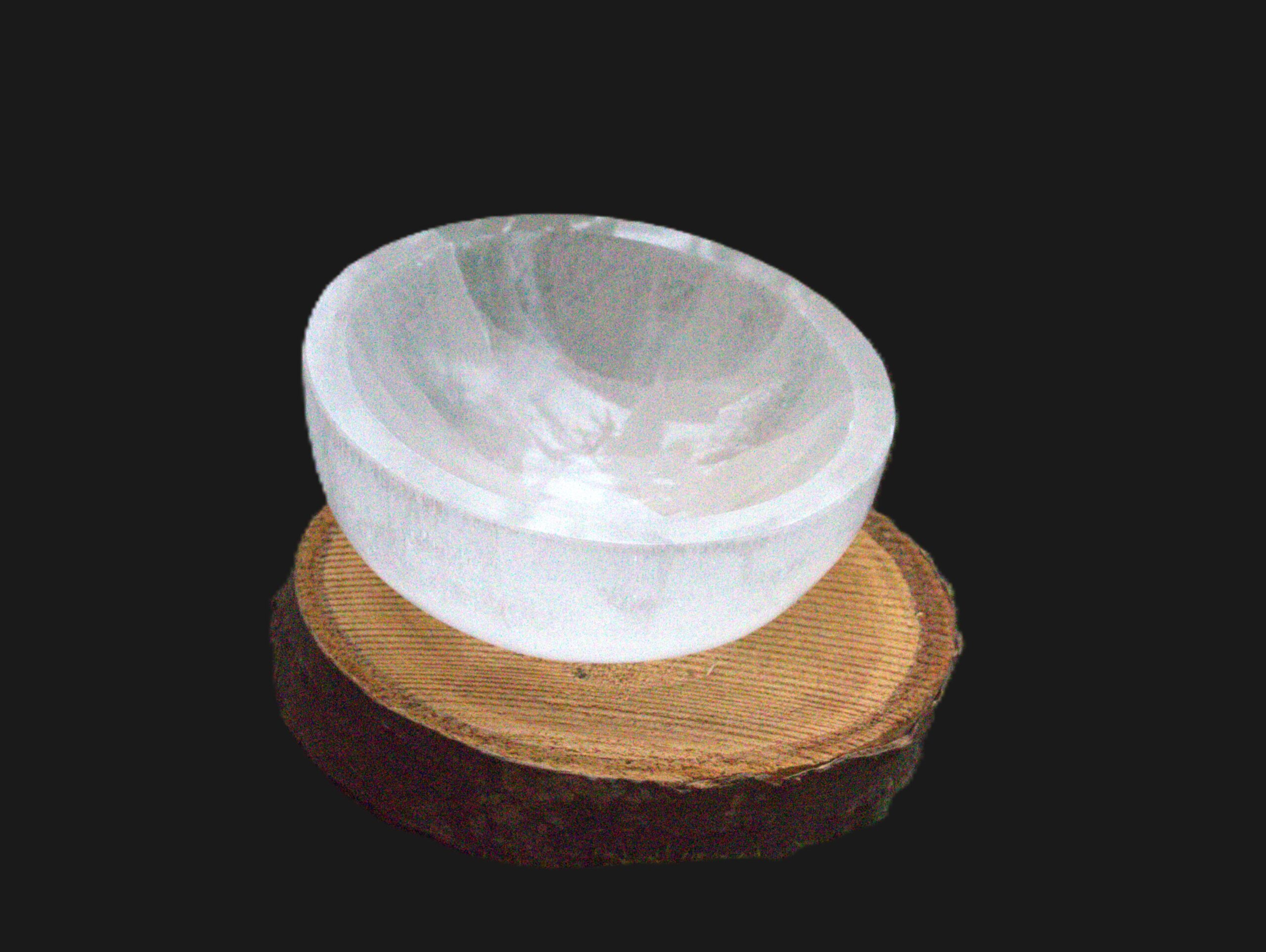 Selenit Schale rund (Ladeschale) klein