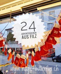 Adventskalender mit Edelsteinen Adventskette mit 24 Socken