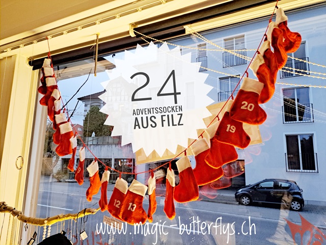 Adventskalender mit Edelsteinen Adventskette mit 24 Socken