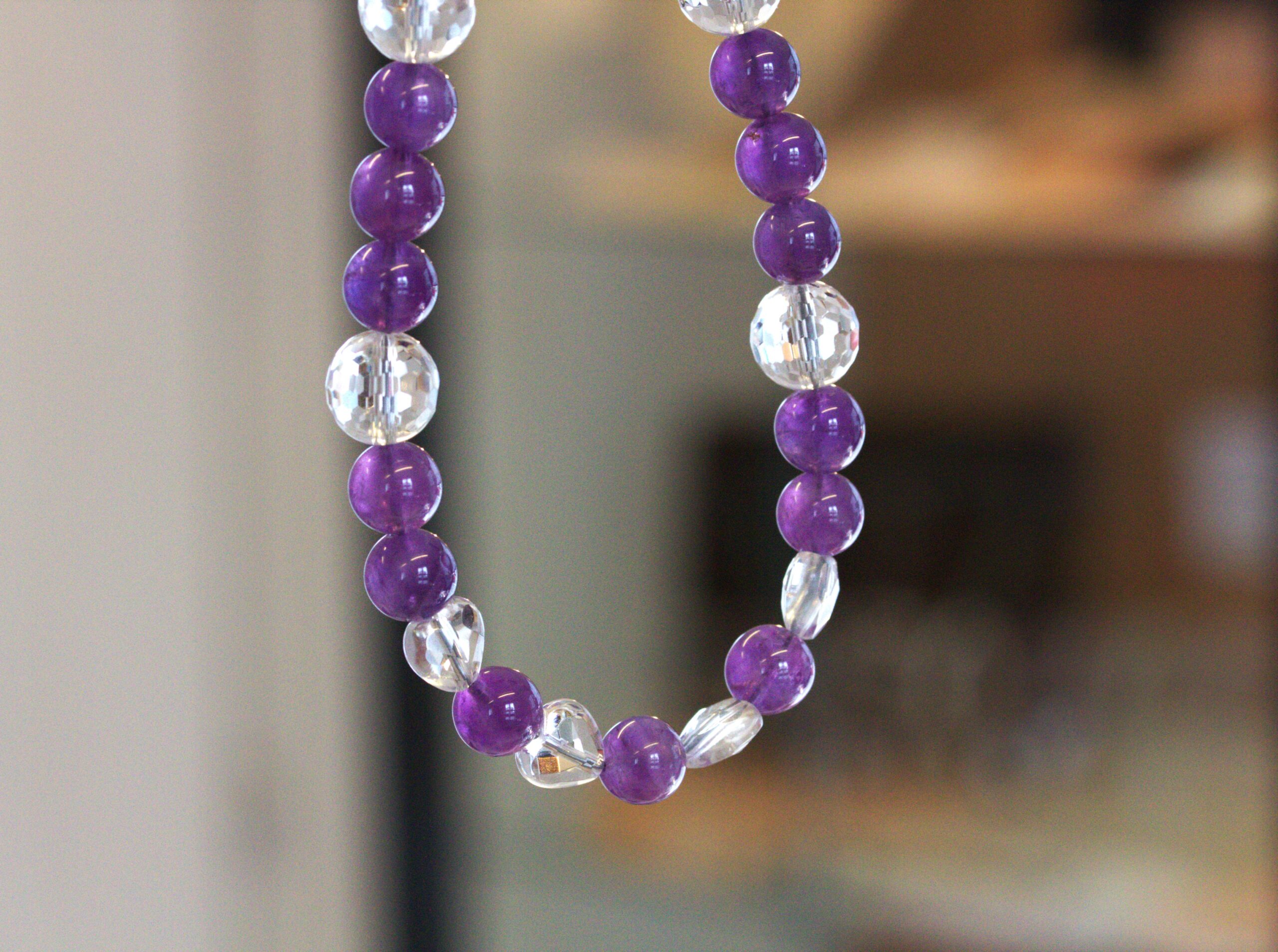 Engelskette® Unikat, Amethyst, Bergkristall, Energiekette, Handarbeit