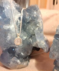 Rosenquarz-Anhänger (Edelstein der Liebe), Silber 925