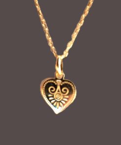 Herz Anhänger (Sonnenstrahl), Silber 925, vergoldet, 1 cm