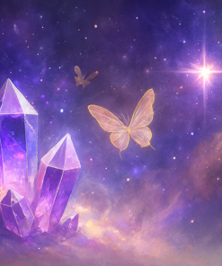 Violettes-Kristall‑Schmetterling‑Bild-mit-Sternenlicht-–-Papilunea-Sanctuary
